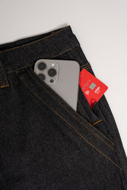 S1 DENIM JORTS - BLACK