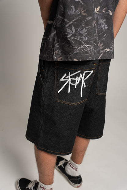 S1 DENIM JORTS - BLACK